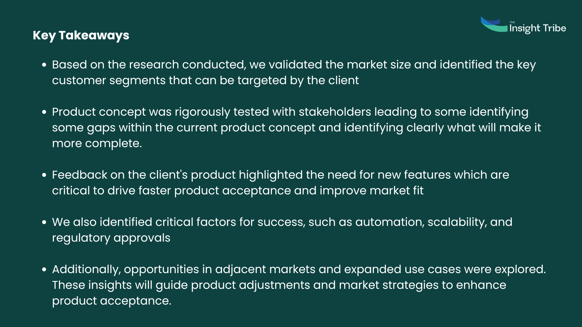 Key Takeaways for Market entry case